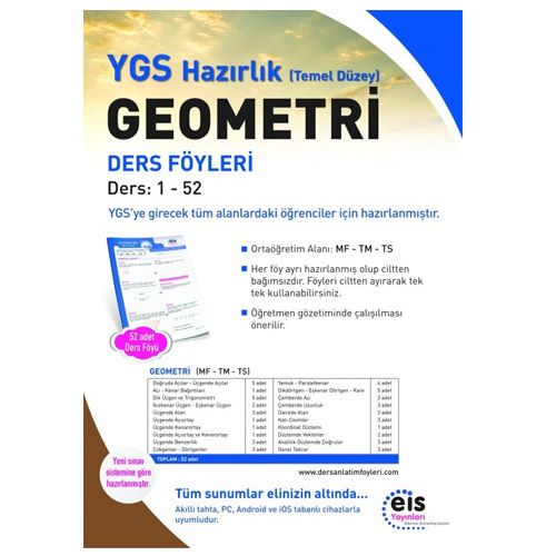 YGS Geometri Temel Düzey Ders Anlatım Föyleri EİS Yayınları