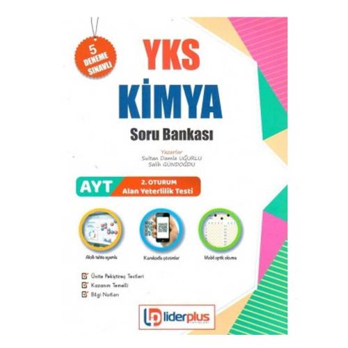YKS 2. Oturum AYT Kimya Soru Bankası 5 Deneme İlaveli Lider Plus Yayınları