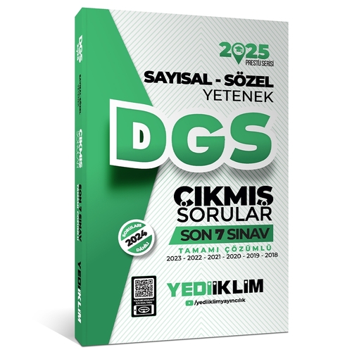 DGS Sayısal Sözel Yetenek Tamamı Çözümlü Son 7 Sınav Çıkmış Sorular Yediklim Yayınları 2025