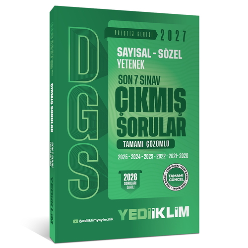DGS Sayısal Sözel Yetenek Tamamı Çözümlü Son 7 Sınav Çıkmış Sorular Yediiklim Yayınları 2027