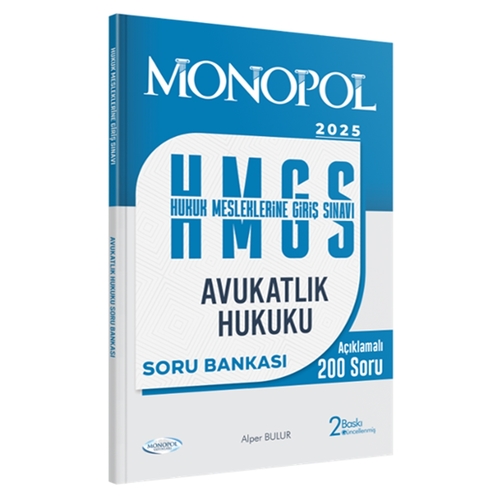HMGS Avukatlık Hukuku Soru Bankası Monopol Yayınları 2025