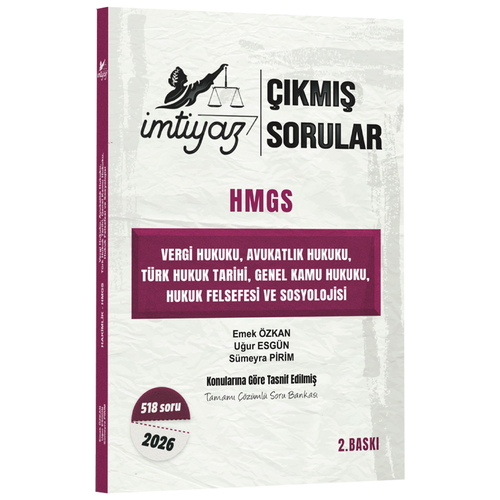 İmtiyaz Hakimlik-HMGS Vergi Hukuku, Avukatlık Hukuku THT, GKH, HF Çıkmış Sorular İmtiyaz Yayınları 2026