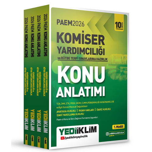 Komiser Yardımcılığı Misyon Koruma ve Rütbe Terfi Sınavlarına Hazırlık Seti Yediiklim Yayınları 2026