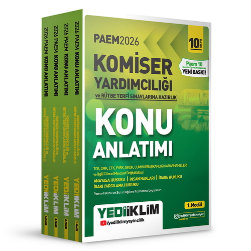 Komiser Yardımcılığı Misyon Koruma ve Rütbe Terfi Sınavlarına Hazırlık Seti Yediiklim Yayınları 2026