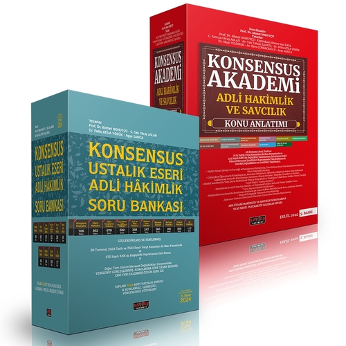 KONSENSUS Adli Konu ve Soru Seti Adli Yargı Hakim ve Savcı Yardımcılığı Sınavı Eylül 2024