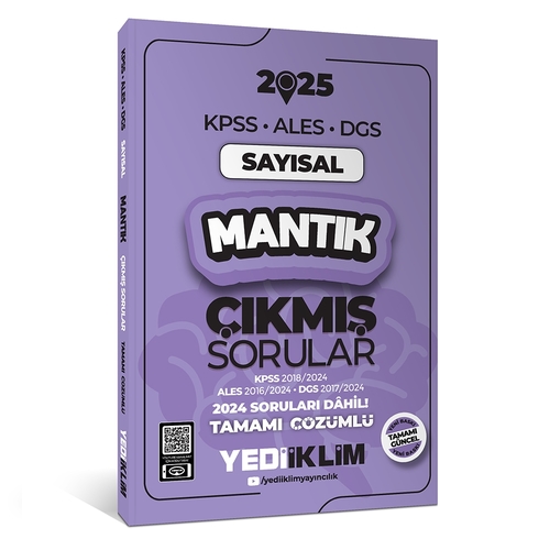 KPSS ALES DGS Sayısal Mantık Çıkmış Sorular ve Çözümleri Yediiklim Yayınları 2025