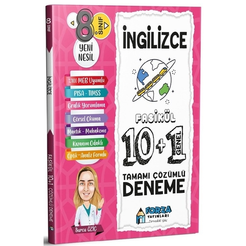 8. Sınıf İngilizce 10+1 Fasikül Deneme Forza Yayınları 2021