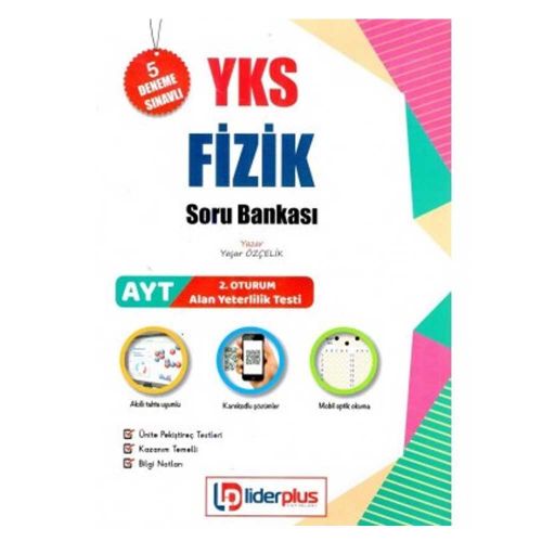 YKS 2. Oturum AYT Fizik Soru Bankası 5 Deneme İlaveli Lider Plus Yayınları