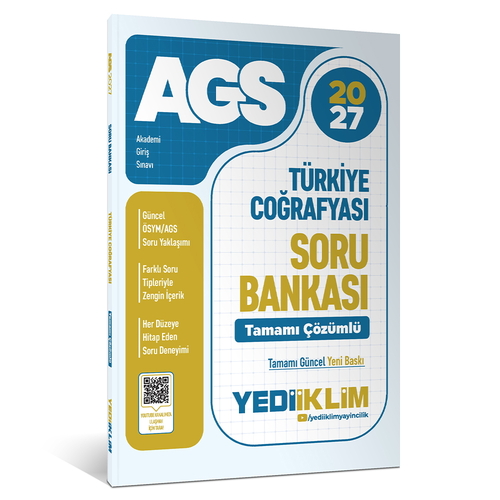 MEB AGS Türkiye Coğrafyası Tamamı Çözümlü Soru Bankası Yediiklim Yayınları 2027