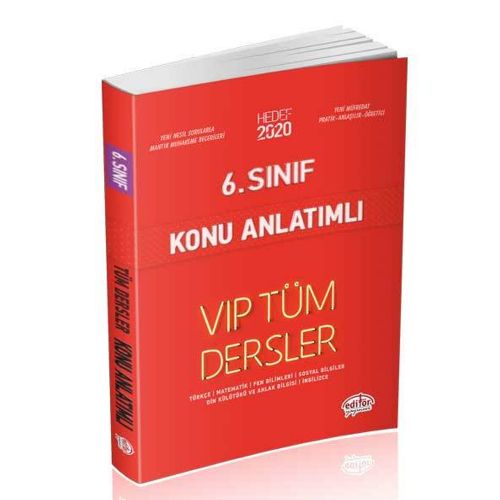 6. Sınıf VIP Tüm Dersler Konu Anlatımlı Editör Yayınları