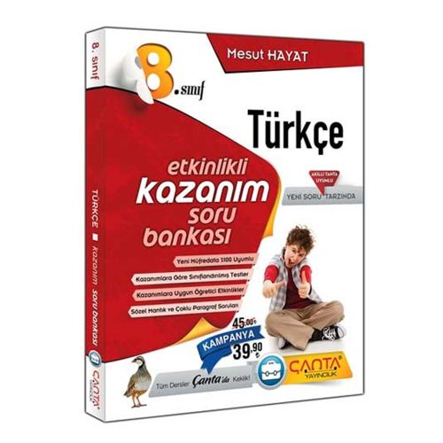 8. Sınıf Türkçe Etkinlikli Kazanım Soru Bankası Çanta Yayınları