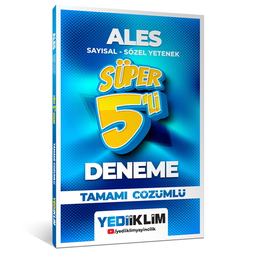 ALES Sayısal - Sözel Yetenek Tamamı Çözümlü Süper 5`li Deneme Yediiklim Yayınları 2026