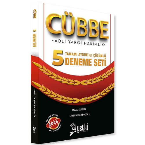 Cübbe Adli Hakimlik Tamamı Çözümlü 5 Deneme Yetki Yayınları 2026