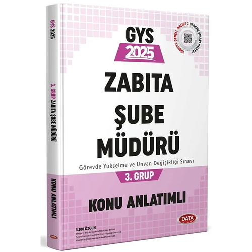 GYS Belediye Zabıta Şube Müdürü 3. Grup Konu Anlatımlı Data Yayınları 2025