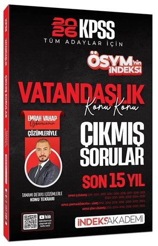 KPSS Vatandaşlık ÖSYM\'nin İndeksi Çıkmış Sorular Son 15 Yıl İndeks Akademi Yayınları 2026