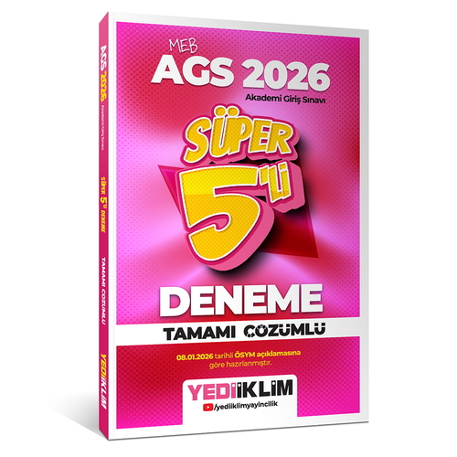 MEB AGS Tamamı Çözümlü Süper 5\'li Deneme Sınavı Yediiklim Yayınları 2026