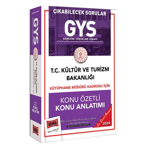 GYS Kültür ve Turizm Bakanlığı Kütüphane Müdürü Kadrosu İçin Konu Anlatımı ve Sorular Yargı Yayınları 2024