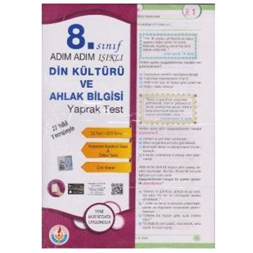 8. Sınıf Adım Adım Din Kültürü ve Ahlak Bilgisi Yaprak Test Bilal Işıklı Yayınları