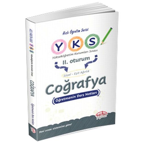YKS 2.Oturum Coğrafya Öğretmenin Ders Notları Editör Yayınları