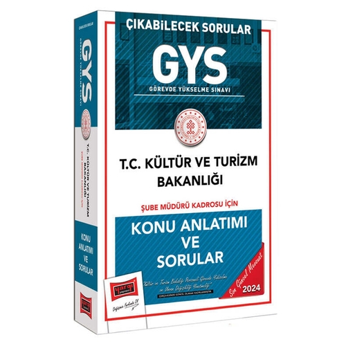 GYS Kültür ve Turizm Bakanlığı Şube Müdürü Kadrosu İçin Konu Anlatımı ve Sorular Yargı Yayınları 2024