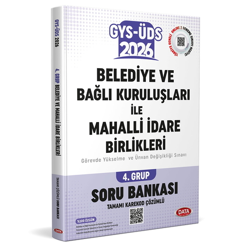 GYS ÜDS Belediye ve Bağlı Kuruluşları İle Mahalli İdare Birlikleri 4. Grup Soru Bankası Data Yayınları 2026