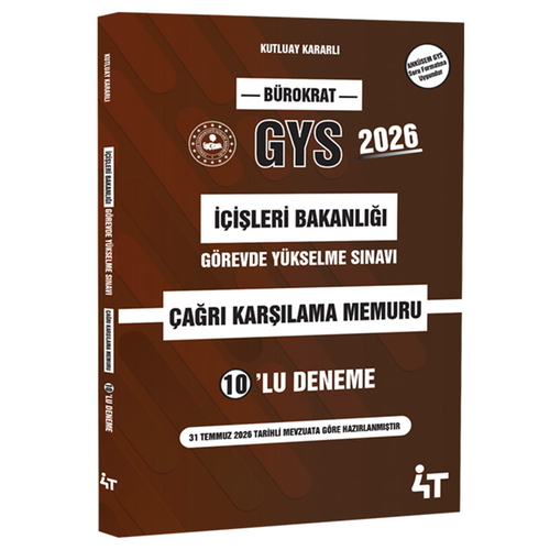 İçişleri Bakanlığı Görevde Yükselme Sınavı Çağrı Karşılama Memuru 10’lu Deneme 4T Yayınları 2026