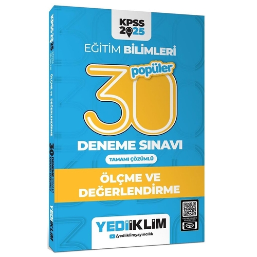 KPSS Eğitim Bilimleri Ölçme ve Değerlendirme 30 Deneme Sınavı Yediiklim Yayınları 2025