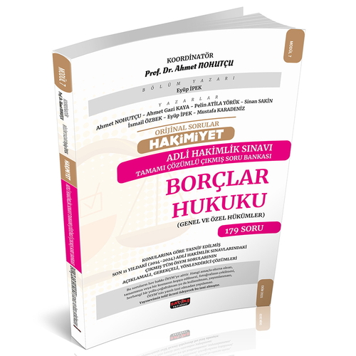 Orijinal Sorular HAKİMİYET Adli Hakimlik Borçlar Hukuku Çıkmış Soru Bankası Savaş Yayınları 2025