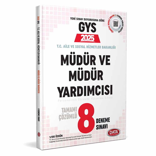 T.C. Aile ve Sosyal Hizmetler Bakanlığı GYS Müdür ve Müdür Yardımcısı 8 Deneme Sınavı Data Yayınları 2025