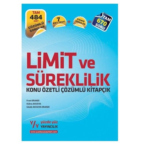 Limit ve Süreklilik Konu Özetli Kitapçık Yüzde Yüz Yayınları