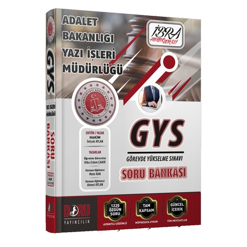 Kelepir Ürün İadesizdir - GYS Adalet Bakanlığı Yazı İşleri Müdürlüğü Soru Bankası Doru Yayınları