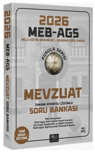 MEB AGS Pusula Serisi Mevzuat Soru Bankası CBA Yayınları 2026