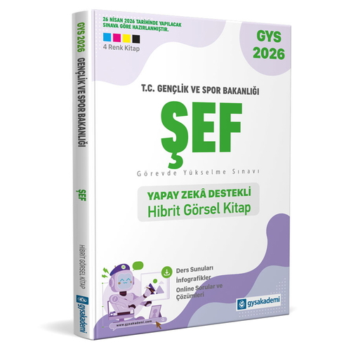 T.C. Gençlik ve Spor Bakanlığı GYS Şef Yapay Zeka Destekli Hibrit Kitap gysakademi Yayınları 2026