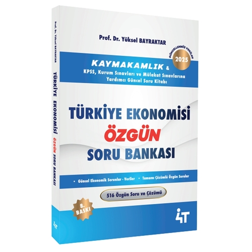 Kaymakamlık ve KPSS Türkiye Ekonomisi Özgün Soru Bankası 4T Yayınevi 2025