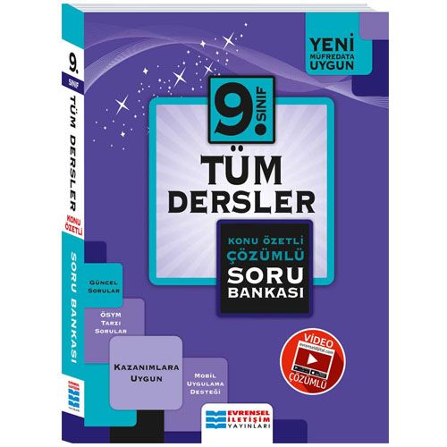 9. Sınıf Tüm Dersler Konu Özetli Video Çözümlü Soru Bankası Evrensel İletişim Yayınları