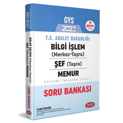 GYS Adalet Bakanlığı Bilgi İşlem (Merkez-Taşra) Şef (Taşra) Memur Soru Bankası Data Yayınları 2023