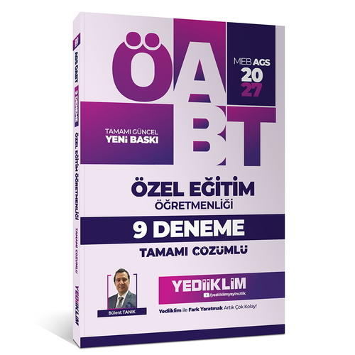 MEB AGS ÖABT Özel Eğitim Öğretmenliği Tamamı Çözümlü 9 Deneme Yediiklim Yayınları 2027