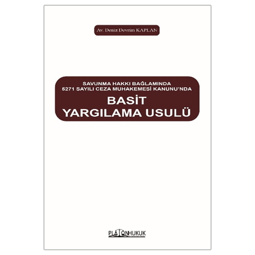 Basit Yargılanma Usulü - Deniz Devrim Kaplan