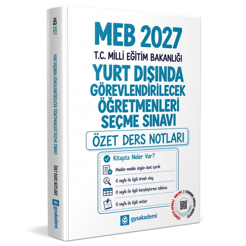 MEB Yurt Dışında Görevlendirilecek Öğretmenleri Seçme Sınavı Özet Ders Notları Data Yayınları 2027