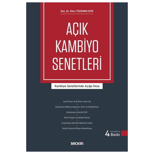 Açık Kambiyo Senetleri - Ebru Tüzemen Atik