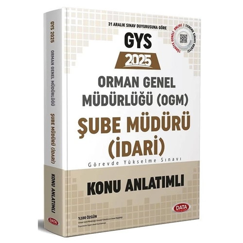 GYS Orman Genel Müdürlüğü Şube Müdürü Hazırlık Kitabı Data Yayınları 2025
