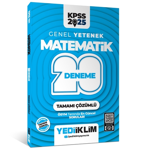 KPSS Genel Yetenek Matematik Tamamı Çözümlü 20 Deneme Yediiklim Yayınları 2025