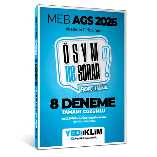 MEB AGS ÖSYM Ne Sorar Tamamı Çözümlü 8 Fasikül Deneme Sınavı Yediiklim Yayınları 2026