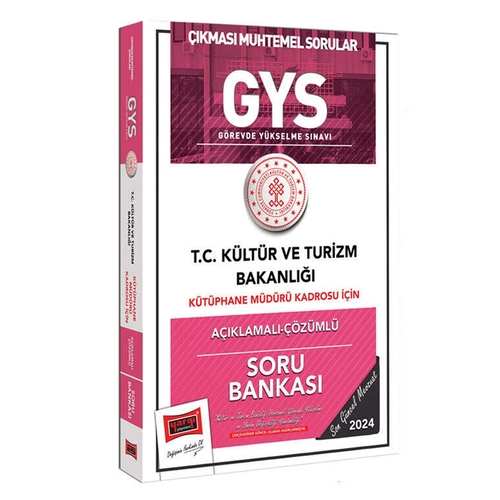 GYS Kültür ve Turizm Bakanlığı Kütüphane Müdürü Kadrosu İçin Açıklamalı Çözümlü Soru Bankası Yargı Yayınları 2024
