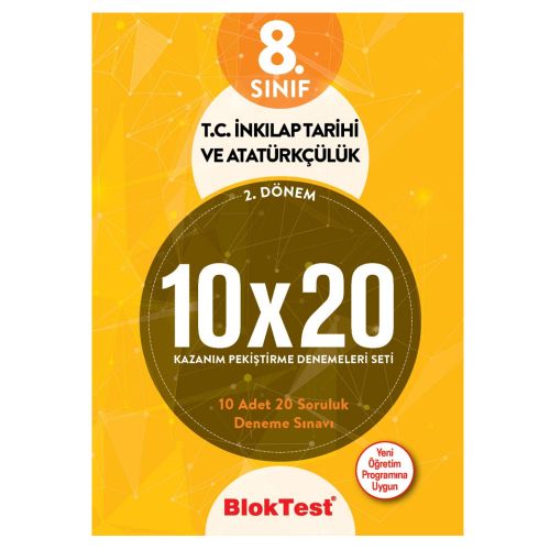 8. Sınıf 10x20 T.C İnkılap Tarihi ve Atatürkçülük 2. Dönem Kazanım Pekiştirme Denemeleri Seti Tudem Yayınları