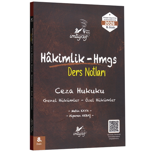 Hakimlik HMGS Ders Notları Ceza Hukuku Genel ve Özel Hükümler İmtiyaz Yayınları 2026