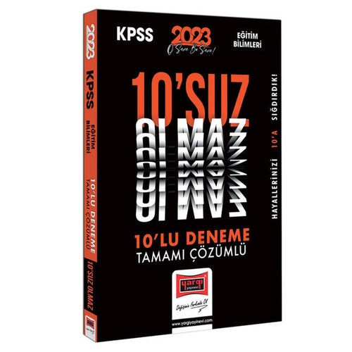 KPSS Eğitim Bilimleri Tamamı Çözümlü 10\'suz Olmaz 10 Deneme Sınavı Yargı Yayınları 2023