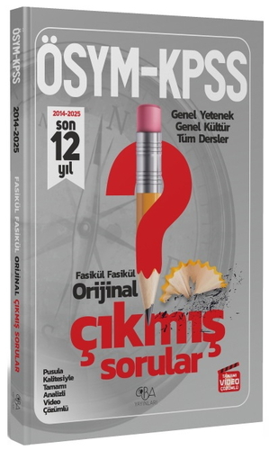 KPSS Genel Yetenek Genel Kültür Orijinal Son 12 Yıl Çıkmış Sorular CBA Yayınları 2026