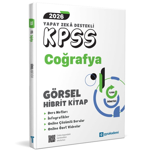 KPSS Yapay Zeka Destekli Coğrafya Görsel Hibrit Kitap gysakademi Yayınları 206