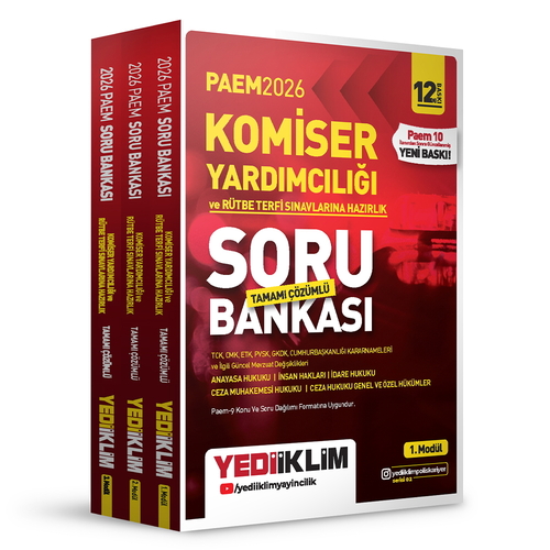 Polis Meslek İçi Komiser Yardımcılığı Misyon Koruma ve Rütbe Terfi Sınavlarına Hazırlık Soru Bankası Yediiklim Yayınları 2026